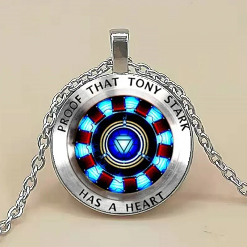 

Iron man, Tony Stark Tibet silver Glass dome Necklace chain Pendant Wholesale