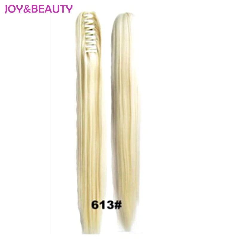 JOY&BEAUTY Women's Synthetic Long Straight Ponytails High Temperature Fiber Clip In Hair Extensions Piece 26inch