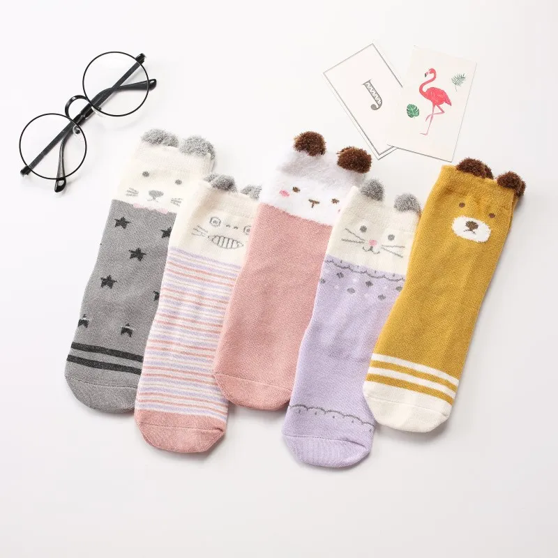 5 пар/компл. зимние хлопковые Детские носки Для детей от 1 до 10 лет для маленьких мальчиков и девочек, Calcetines Bebe детские Нескользящие мягкие носки для детей, носки-тапочки