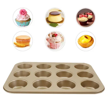 

Newly Carbon Steel Muffin Pan 12 Cups Non-Stick Quick Release Coating Mince Pie Pan XSD88