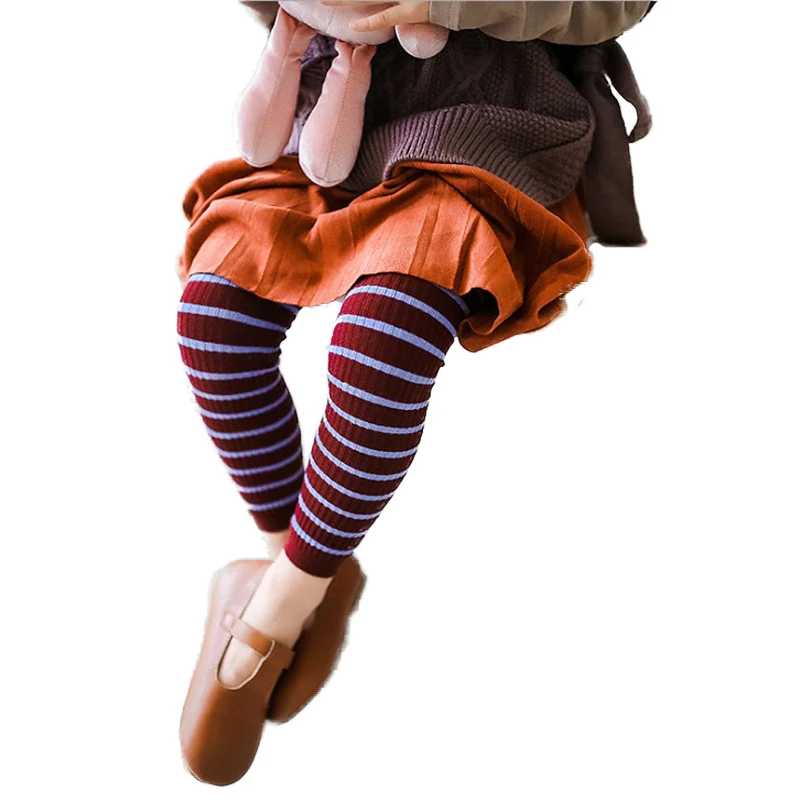 

Autumn Winter Warm Baby Girl Tights Different 100% Cotton Pantyhose Children Baby Girl Boys Stripe Fashion Tights