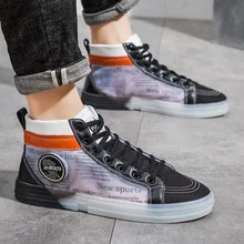 Transparent Gauze Canvas Shoe Trend Male Shoe Shoe Male Shoes Men Tenis Masculino Adulto Sneakers Zapatos De Hombre Trainers