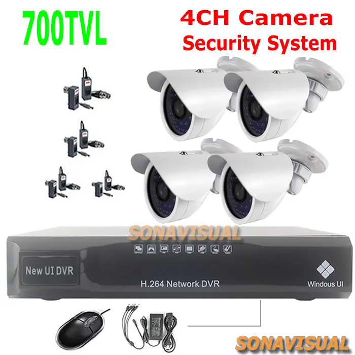 

CCTV System 700TVL CCTV Cameras Outdoor Waterproof With IRCUT Filter + H.264 HDMI DVR Recorder Motion Detect Remote View DVR Kit