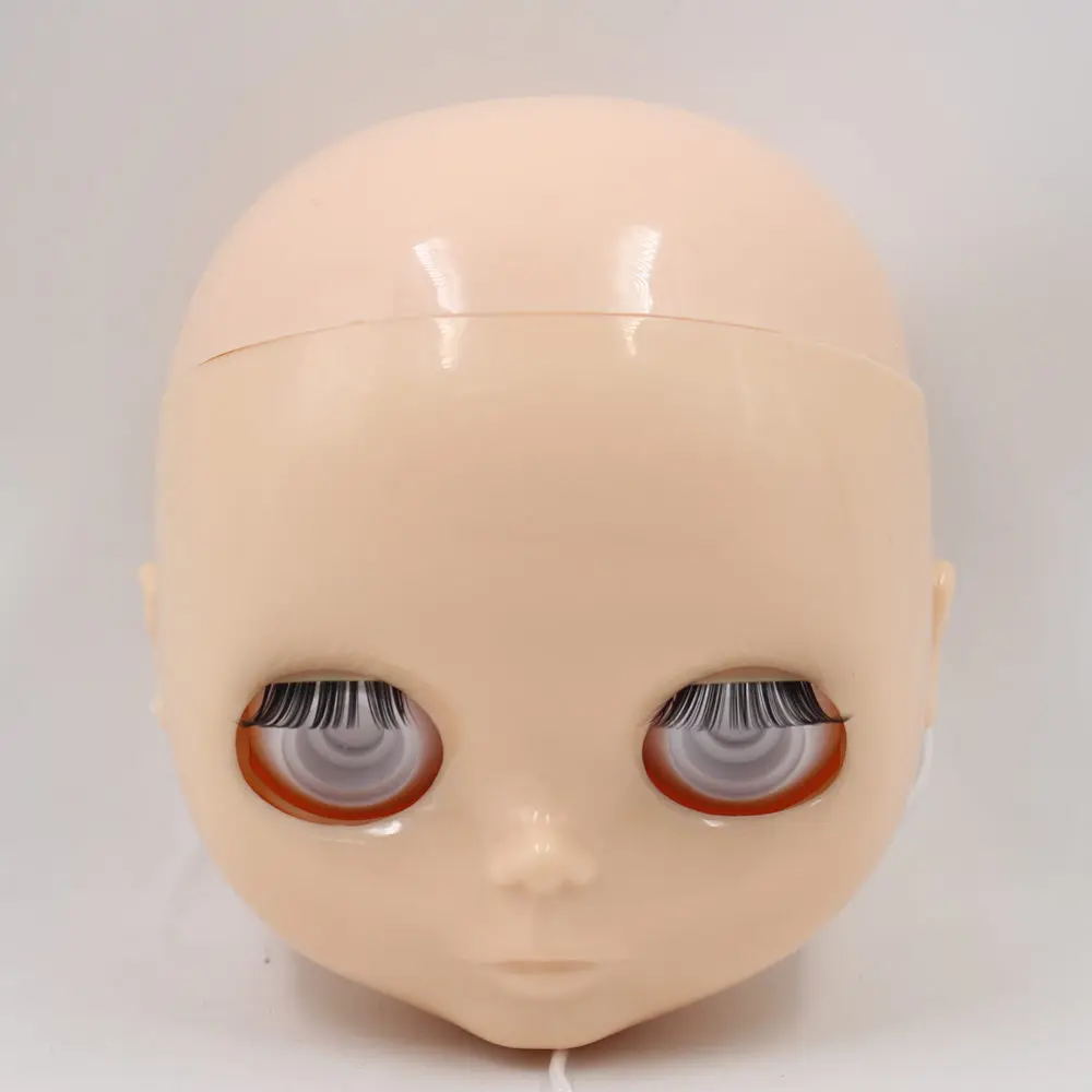 Заводская голова куклы Blyth без наглазников, волос и тела. Без макияжа меняйте лицо и глаза, как вы хотите - Цвет: Flesh
