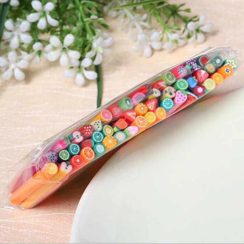 

50 Pcs Colorful Decorative New Cute DIY Soft Pottery Fruit Strip Toys Nail Mobile Phone Patch Beautiful Materials Funny Games