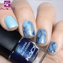 KADS 1 Бутылки/Набор Синий Серии Салон Цвет Ногтей Штамп Штамповка Лак для Ногтей Лак для Стемпинга 4 Цветов Долговечный Дополнительно Для Печати совет Украшения
