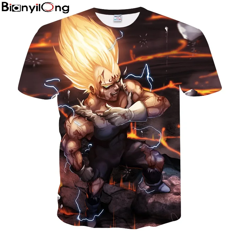 Dragon Ball DBZ Bulma Супер Саян Вегета футболка 3D Для мужчин женщин аниме Гоку Готен Гохан