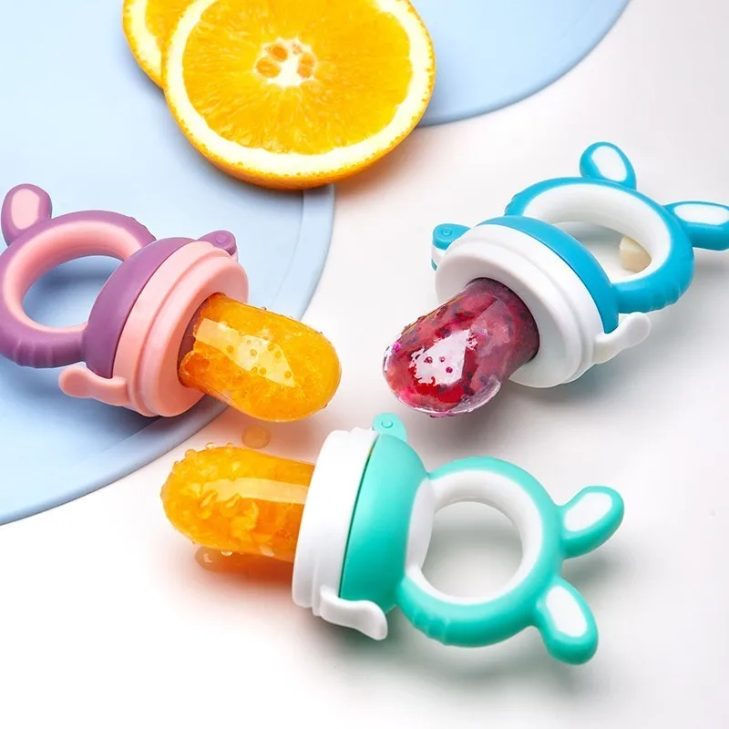 10 pcs/lot Portable Infant Food Baby Nipple Feeder Silicone Pacifier Fruits Feeding Supplies Soother Nipples Soft Baby Feeding