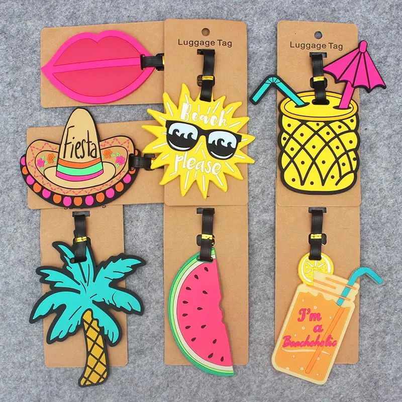 

Sunny Fruits Tavel Accessories Creative Luggage Tag Silica Gel Suitcase ID Addres Holder Baggage Boarding Tags Portable Label