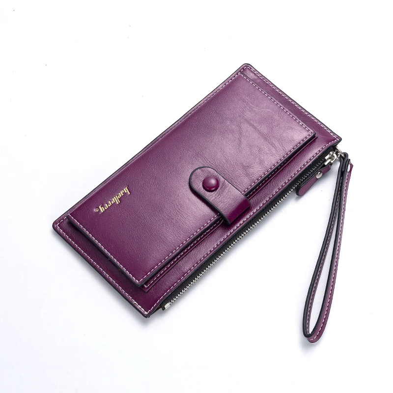 

2019 New Leather Long Wallet Women Zipper Women Purse Large Capacity Wallet Card Holder Clutch Bag Female Wristlet Wallets