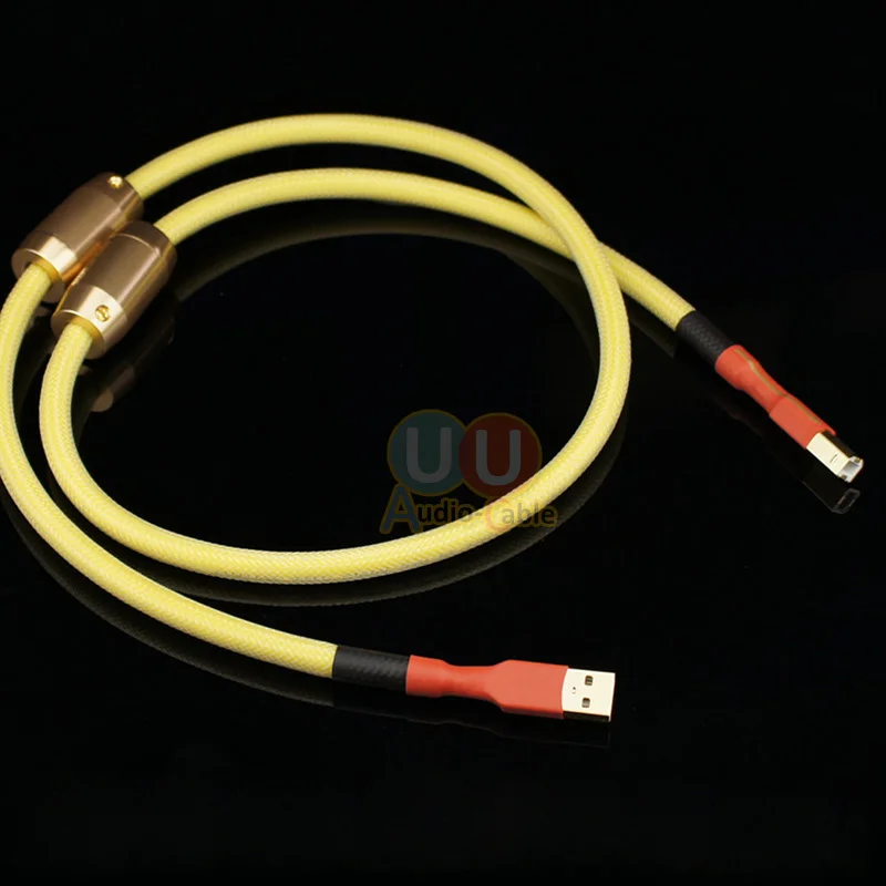 Высококачественный 4N посеребренный USB кабель OFC с двойным магнитным кольцом для Hi
