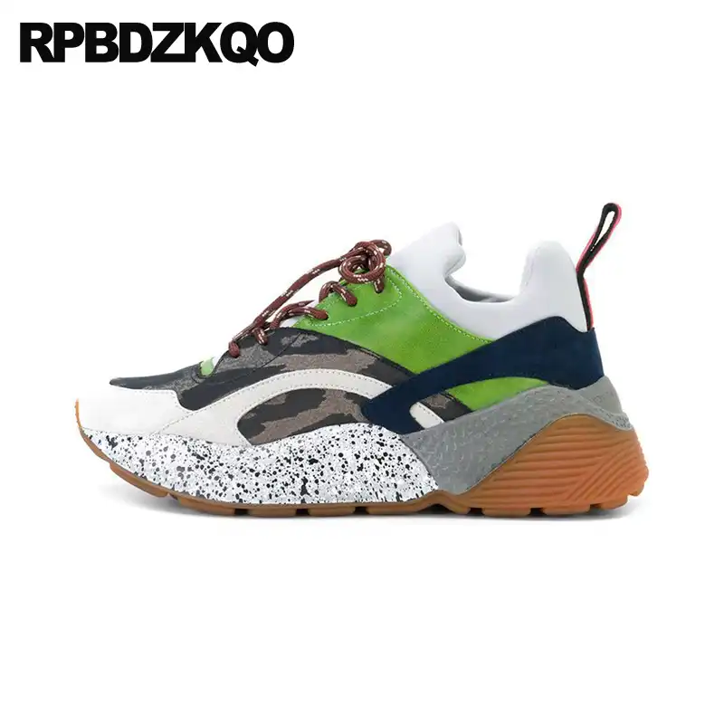 green wedge sneakers