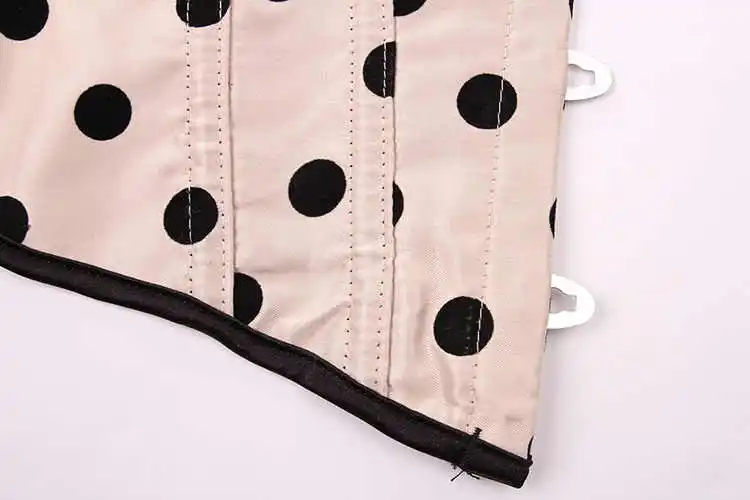 Lace Up Waist Trainer Corset Sexy Button Dot Print Corset Overbust Corsets And Bustiers Corpetes E Corselet Burlesque Corset Top (8)