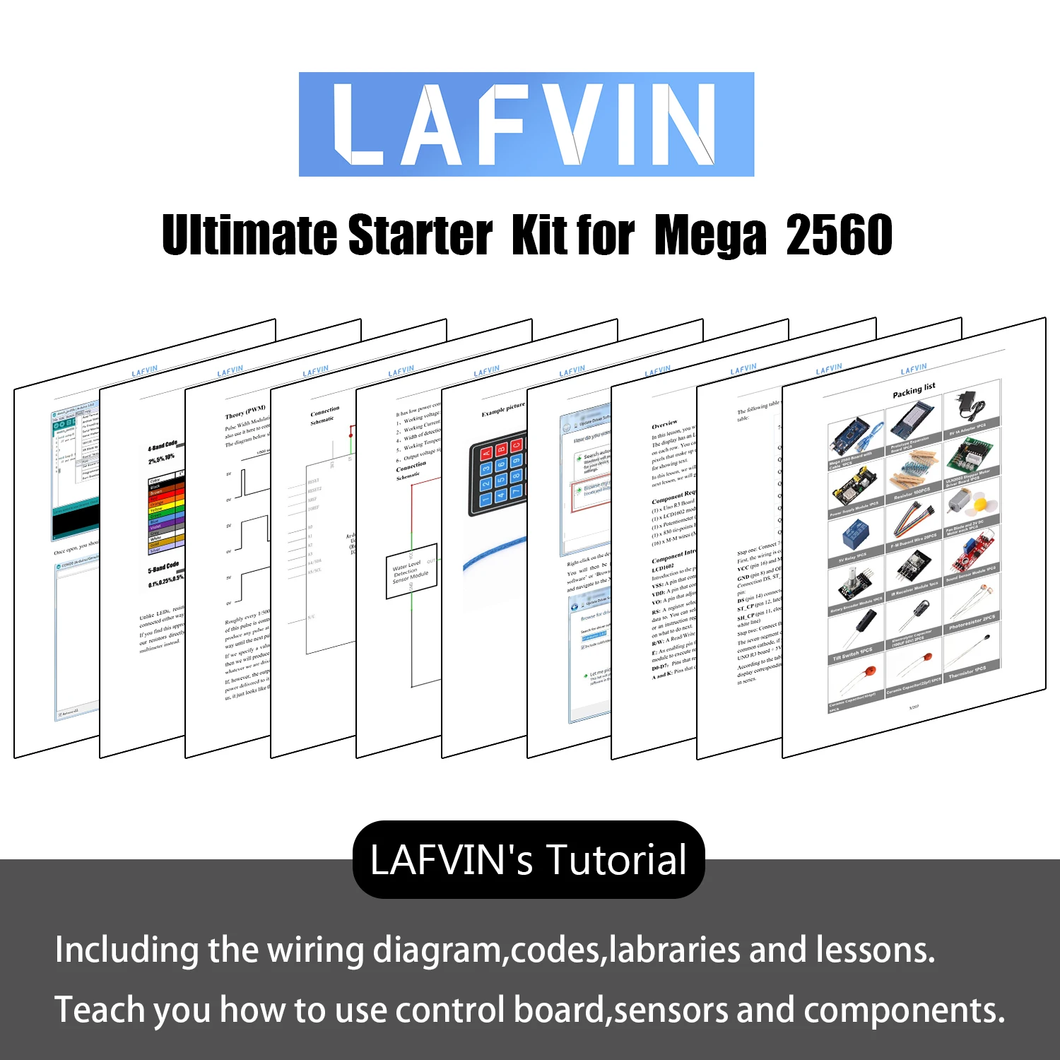 LAFVIN Mega 2560 Project стартовый комплект для Arduino UNO R3 Mega328 с обучающим