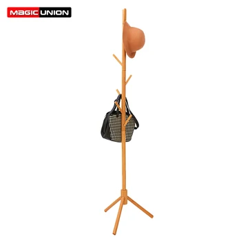 

Magic Union Classic Round Stick Coat Rack Solid Wood Floor Racks European Bedroom Hotel Clothing Hangers Simple Clothes Rack