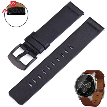 

AOOW Leather Watchband for Samsung Gear S2 S3 Replacement Bracelet Band Strap for Moto360 2nd Smart Watch 18mm 20mm 22mm 24mm