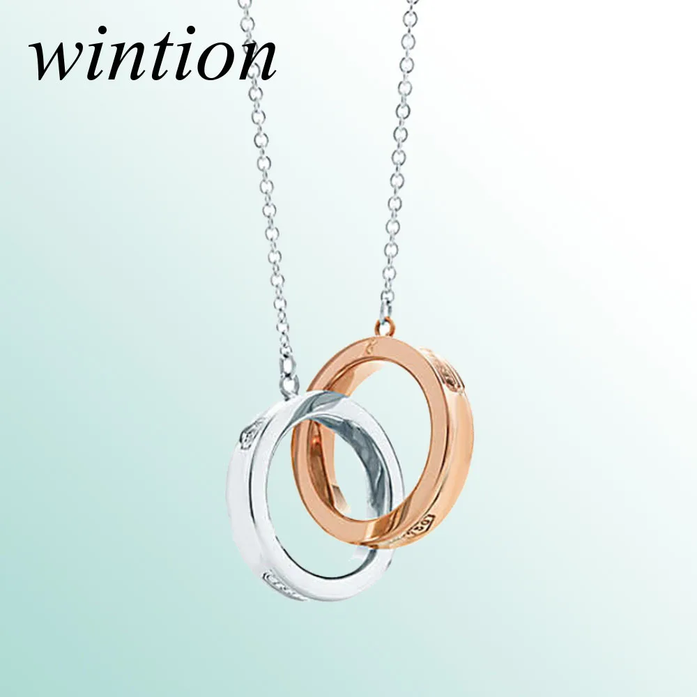 

Wintion tiff Green love shape necklace pendant Original 100% 925 Sterling Silver Women Free Shipping Jewelry High-end Quality