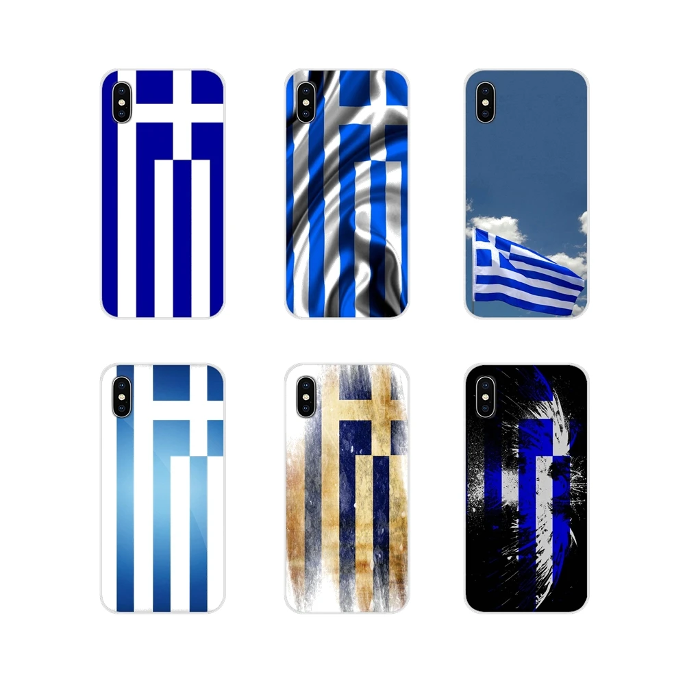 

For Apple iPhone X XR XS MAX 4 4S 5 5S 5C SE 6 6S 7 8 Plus ipod touch 5 6 Silicone Cover Bag GR Greek Greece Flag Banner Pattern