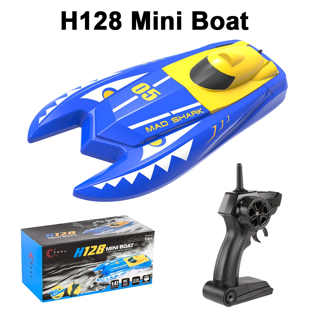 H128 мини-лодка 1/47 2,4 ГГц с дистанционным управлением, скоростная радиоуправляемая лодка, два мотора 15 км/ч, супер скоростная радиоуправляемая лодка, скоростная лодка, электрические радиоуправляемые игрушки