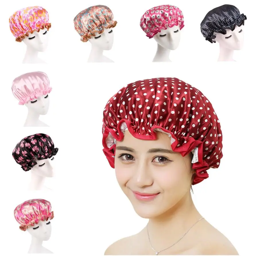 shower cap bathing Women Shower Caps Colorful Bath Shower Hair Cover