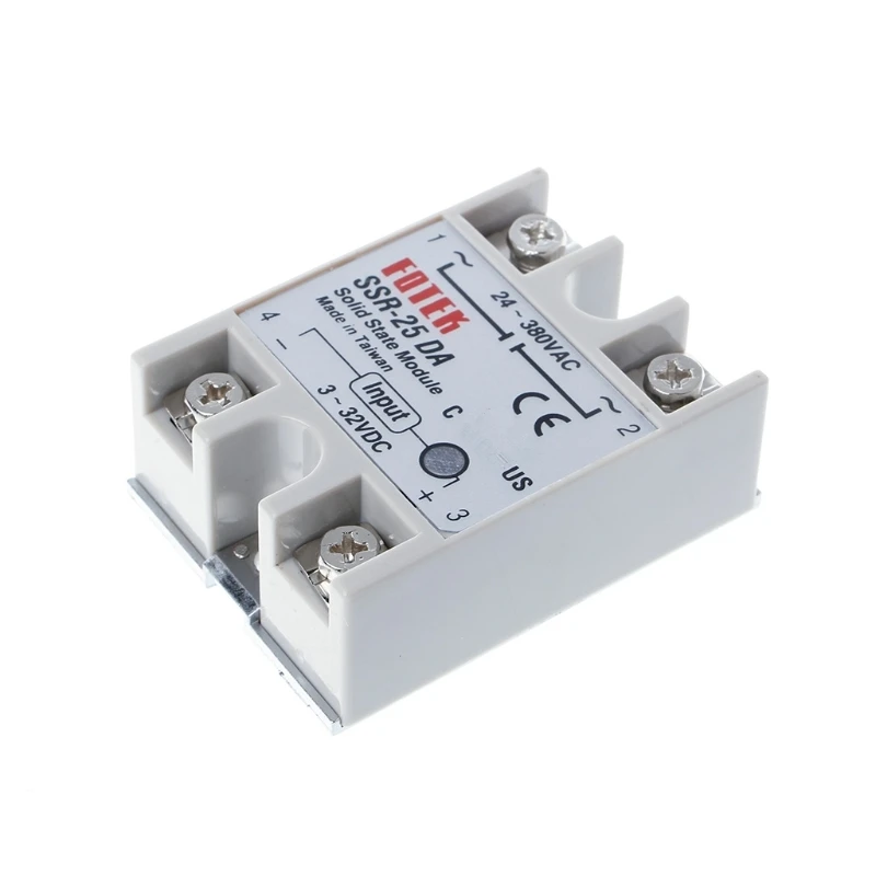 

Solid State Relay Module SSR-25DA 25A 250V 3-32V DC Input 24-380VAC Output