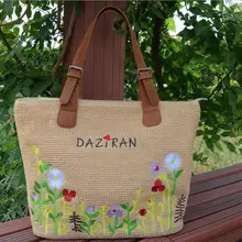 Летние богемные женские прочные плетеные соломенные пляжные сумки, женская льняная тканая сумка-мешок, Повседневная Сумка-тоут, сумки из ротанга