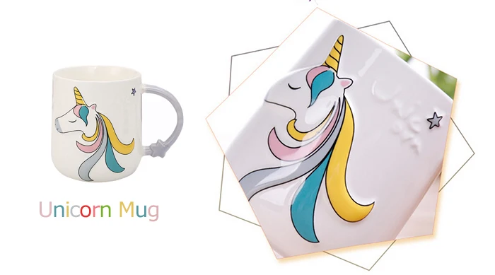 Transhome Creative Unicorn Mug Travel Coffee Mugs And Cups For Tea Ceramic Cup For Lovers Funny Mug Outdoor Travel Drinkware    (22)