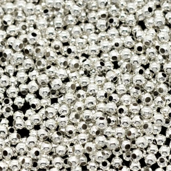 

3000 PCs Doreen Box Tiny Smooth Round Spacers Beads Silver Color 2mm Dia. For DIY Jewelry Making Accessories, Hole: 1mm
