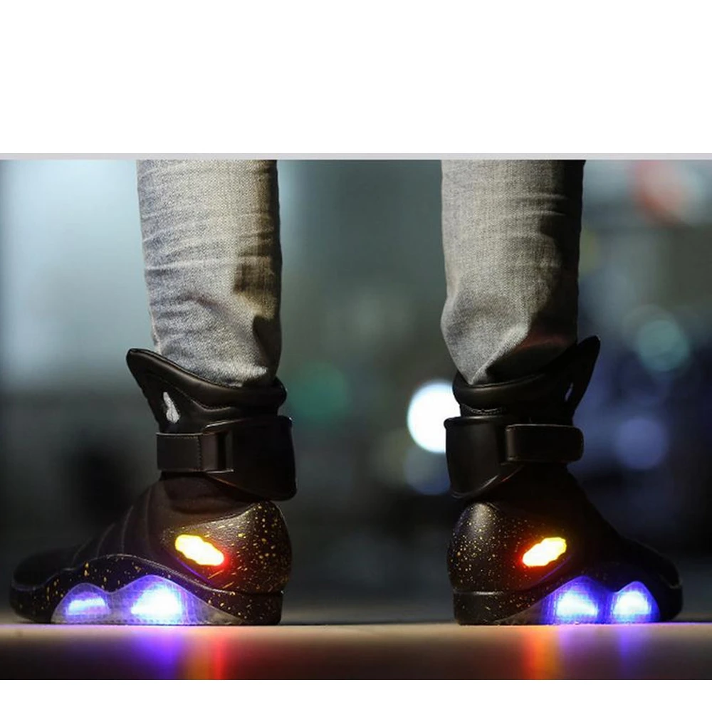 Обувь Marty McFly в японском стиле мужские кроссовки с подсветкой спортивная обувь