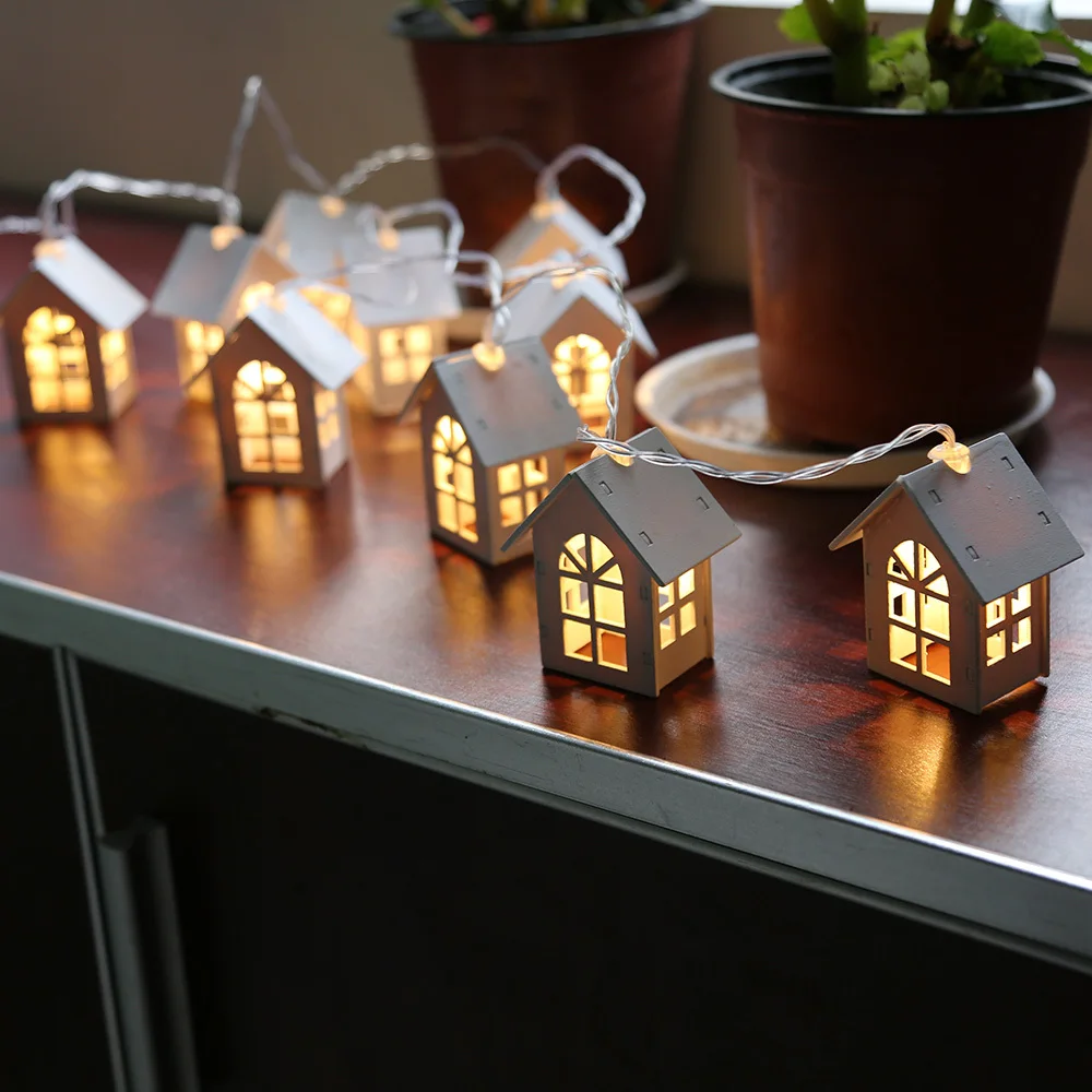 

LightMe Wood house Shape String Light Christmas Light Wedding Decor Led String Lights Christmas Led Light For Party Xmas Garland