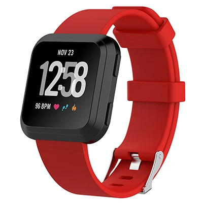 red Ремешок на запястье для Fitbit Versa ремешок силиконовый браслет ремешок умные аксессуары браслет на запястье для Smartwatch часы полосы петля - Цвет: red