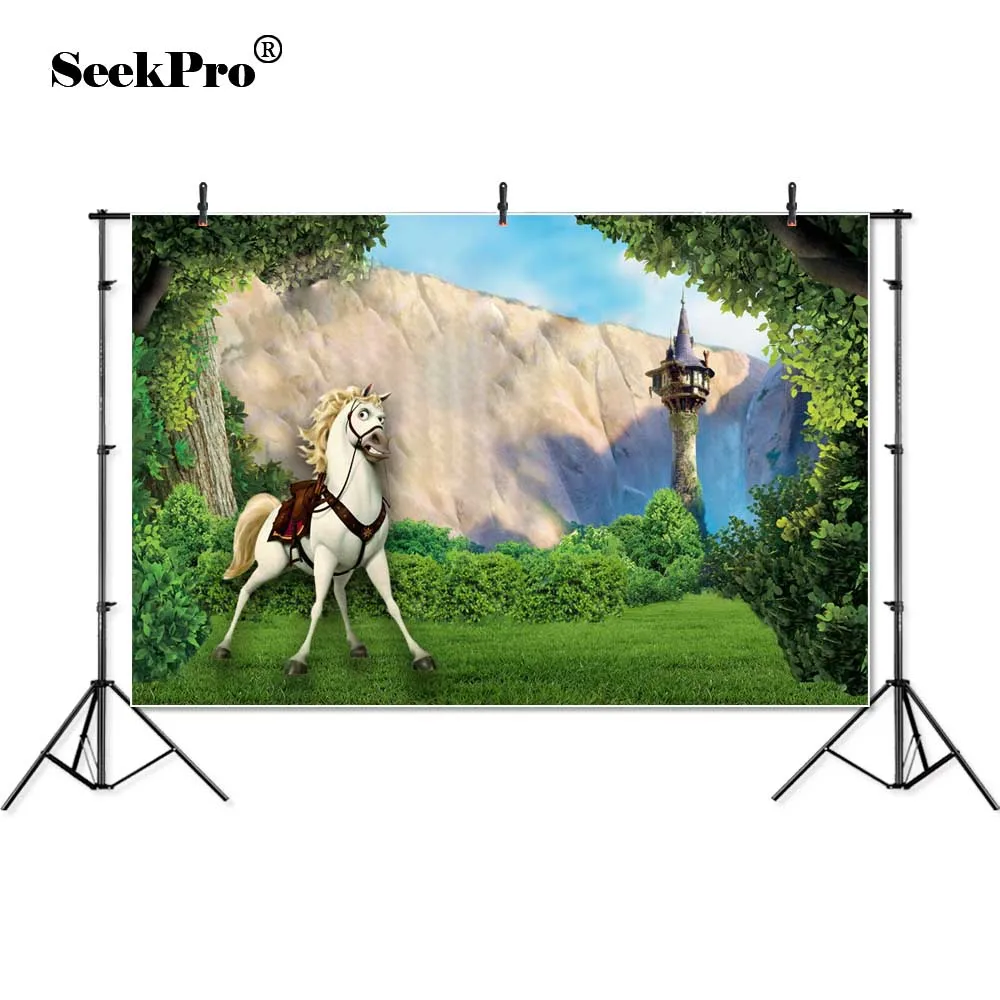 

Personalized Photography Background Fairy Tale Tangled Princess Tower Newborn Birthday Party Children Backdrops for Photo Studio