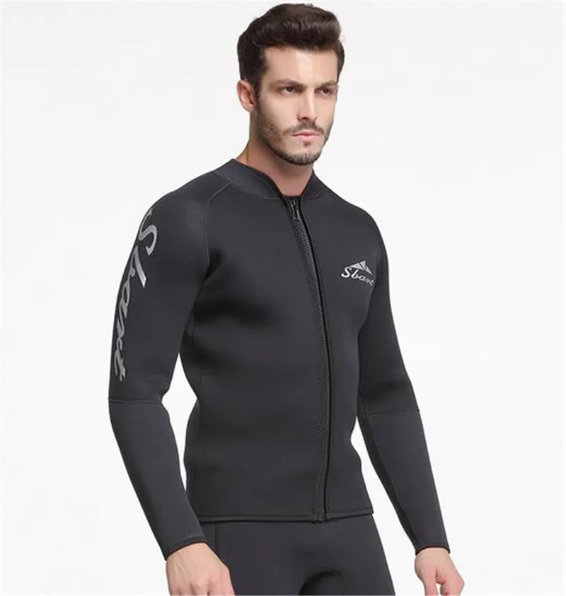SBART 5 мм неопреновый гидрокостюм куртка мужская с длинным рукавом Drysuit триатлонные Гидрокостюмы топы для серфинга теплый солнцезащитный комбинезон