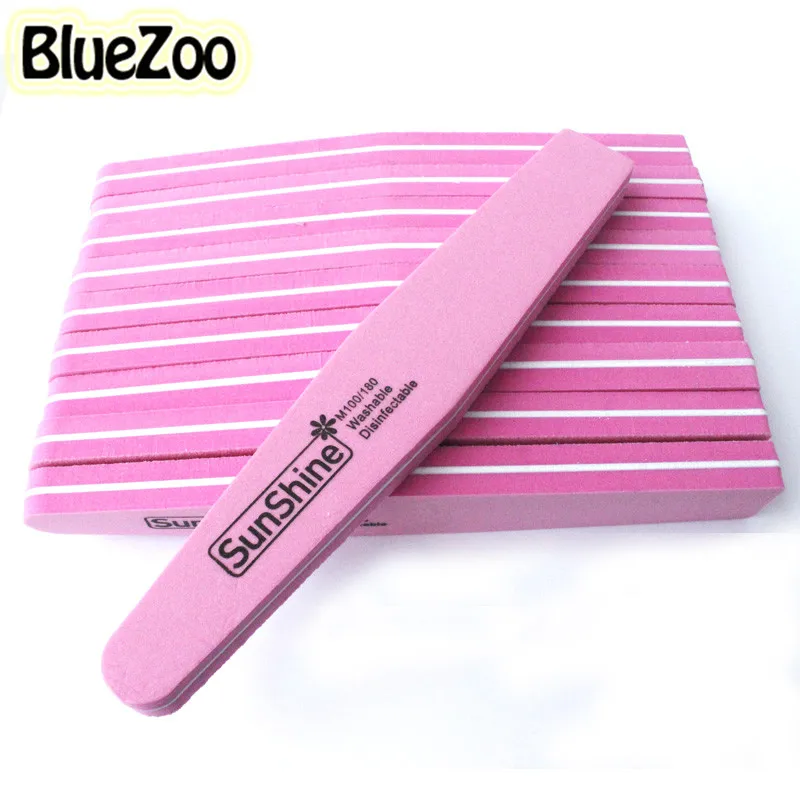 BlueZoo 10pcs Nail File Diamond Fancy Nail Files Buffer Sanding Washable Nail Manicure Tool Double Side