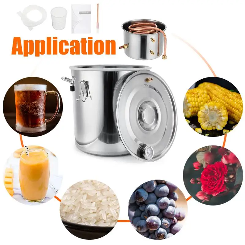 YKPuii 8GAL/35L литры DIY дистиллятор для домашнего пивоварения лунный спирт нержавеющая