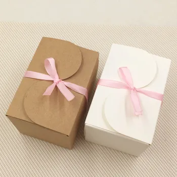 

24 pcs 9x6x6cm DIY handmade soap paper boxes,candy/cookie/Mini Cake gift packing boxs for wedding and free ribbon