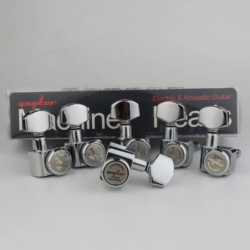 Cabeças da Máquina sem Parafusos Ajuste de Chave Guyker Travamento Pinos Afinadores Cromados 6r - 6l - Image 2
