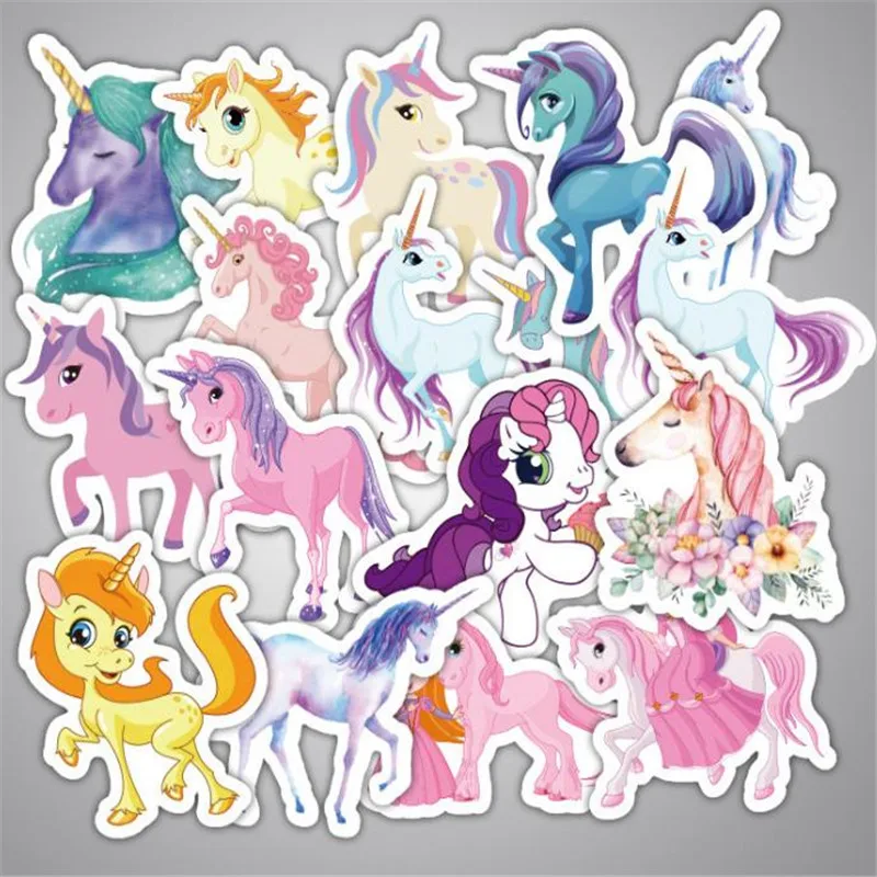 Omilut 33pcs Unicorn Stickers Notebook Suitcase Car Luggage Moto Bike Bicycle Guitar Skateboard Child | Дом и сад