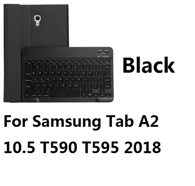 Bluetooth клавиатура чехол для Samsung Galaxy Tab A6 10,1 T580 10,5 T590 Tab S5E 10,5 T720 T725 Tab A 10,1 T510 - Цвет: For T590 Black