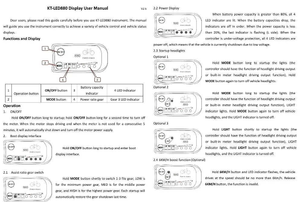 Clearance Okfeet 36V 48V Display For Electric Bike Intelligent LED 880 Control Panel Display Electric Bicycle Parts KT Kkunteng 8 Clearance Okfeet 36V 48V Display For Electric Bike Intelligent LED 880 Control Panel Display Electric Bicycle Parts KT Kkunteng 8