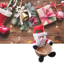 Рождественские конфеты бамбуковая корзина креативные бонбоновые подарки корзины для хранения праздничные декоры корзина для хранения