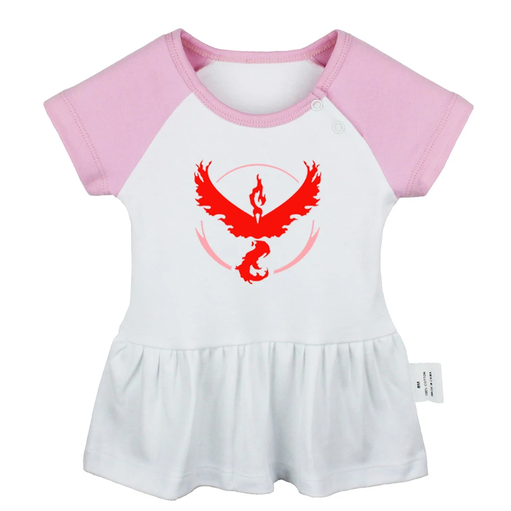 ifBabyYD939P Pokemon Pokeball Pokemon Go, фанаты игры, Moltres Team, красные, синие, желтые, командные платья для новорожденных девочек, хлопковая одежда для новорожденных - Цвет: ifBabyYD939P