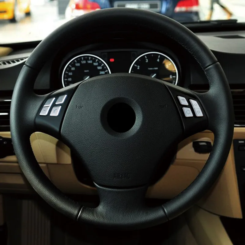 Chorme ABS кнопки рулевого колеса декоративный чехол с блестками отделка 6 шт. для BMW 3 серии E90 318i 320i 2005-12 стайлинга автомобилей