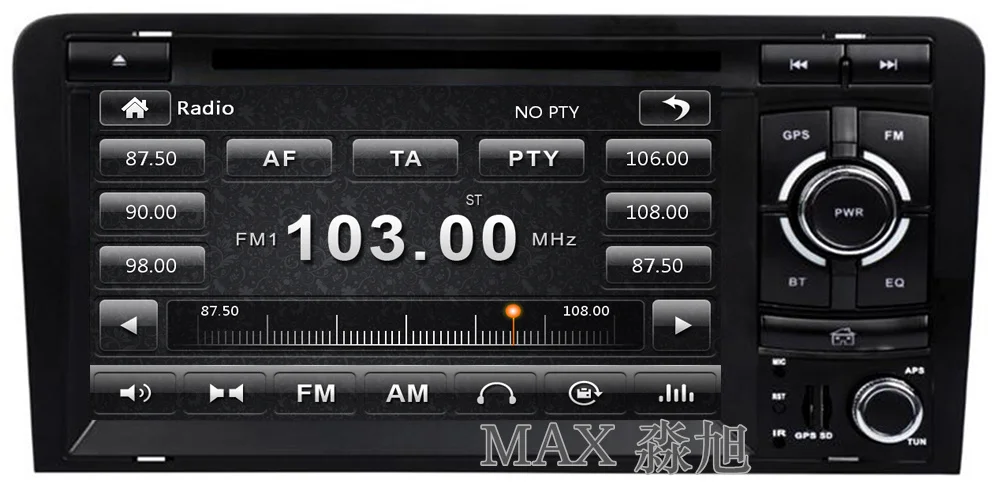 Sale MAX 2 din Car Radio GPS Navigation System For Audi A3 2003-2012 Bluetooth Call/Music Free Map SWC 3G 3