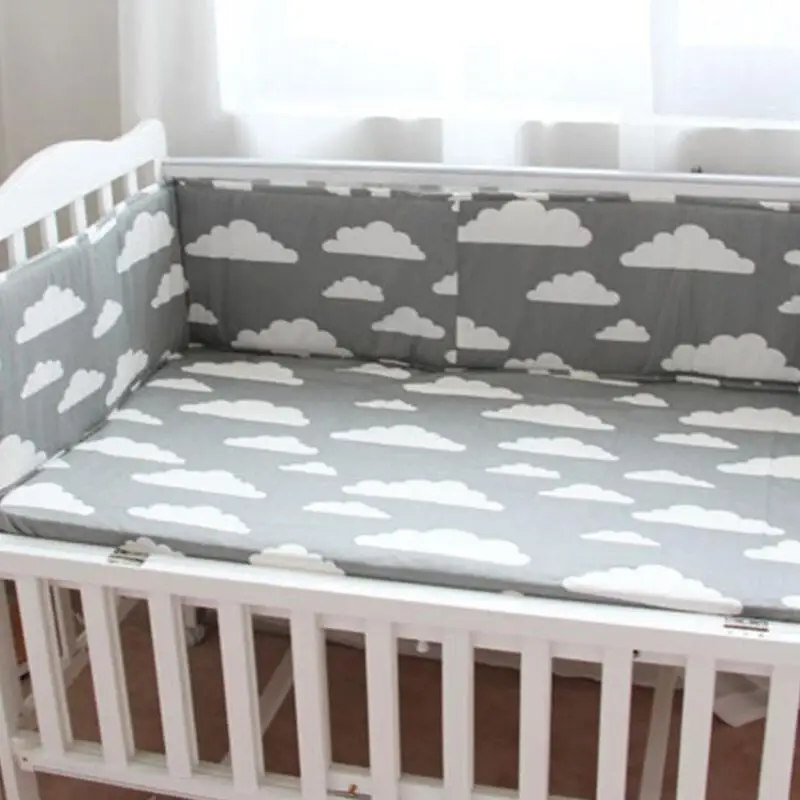 

Newborn 100%Cotton Baby Bed Crib Bumpers Infant Bedding Sets Wash Baby Fence Babies 1PC Bumper+1PC Sheet Wash Baby Bedside Fence