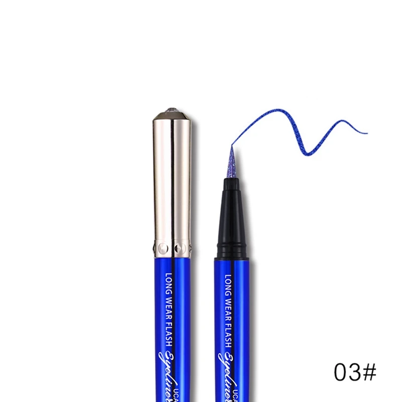 UCANBE, 5 цветов, жидкая подводка для глаз, карандаш для макияжа, быстросохнущий, стойкий, мерцающий блеск, подводка для глаз, водостойкая косметика - Цвет: 03