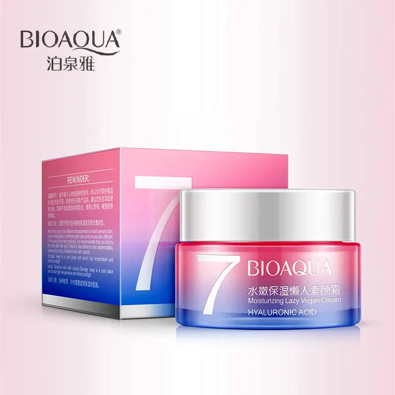 

BIOAQUA Hyaluronic Acid Facial Cream Lazy Nude Make-Up Whitening Cream Moisturizing Concealer Invisible Pores Smooth Skin Beauty