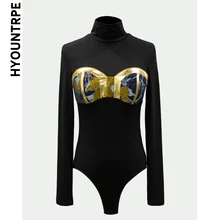 Лоскутный бюстгальтер с рисунком цветов боди блузы рубашки женские элегантные водолазки тонкие топы с длинными рукавами Femme уличная одежда модные комбинезоны