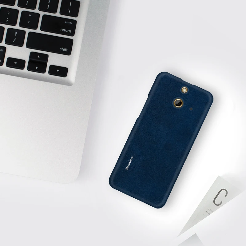 Blue Роскошный Винтажный чехол из искусственной кожи чехол для htc One M8, чехол для телефона для htc One E8, чехол в деловом стиле - Цвет: Blue