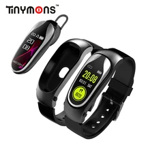 Tinymons KR04 Smart Talk Band Bluetooth гарнитура браслет сердечного ритма в режиме реального IP67 Водонепроницаемый Фитнес трекер Смарт-браслет